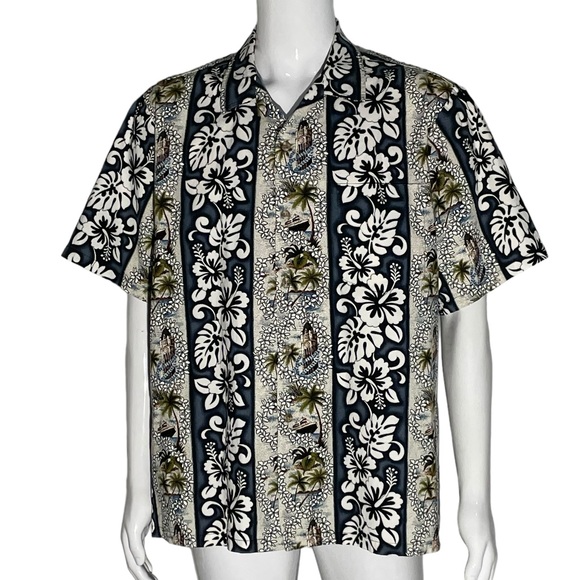 Hawaii Other - Vintage Hawaiian Shirt Men Size XLarge Made In Hawaii Aloha Tower Cruise Flower